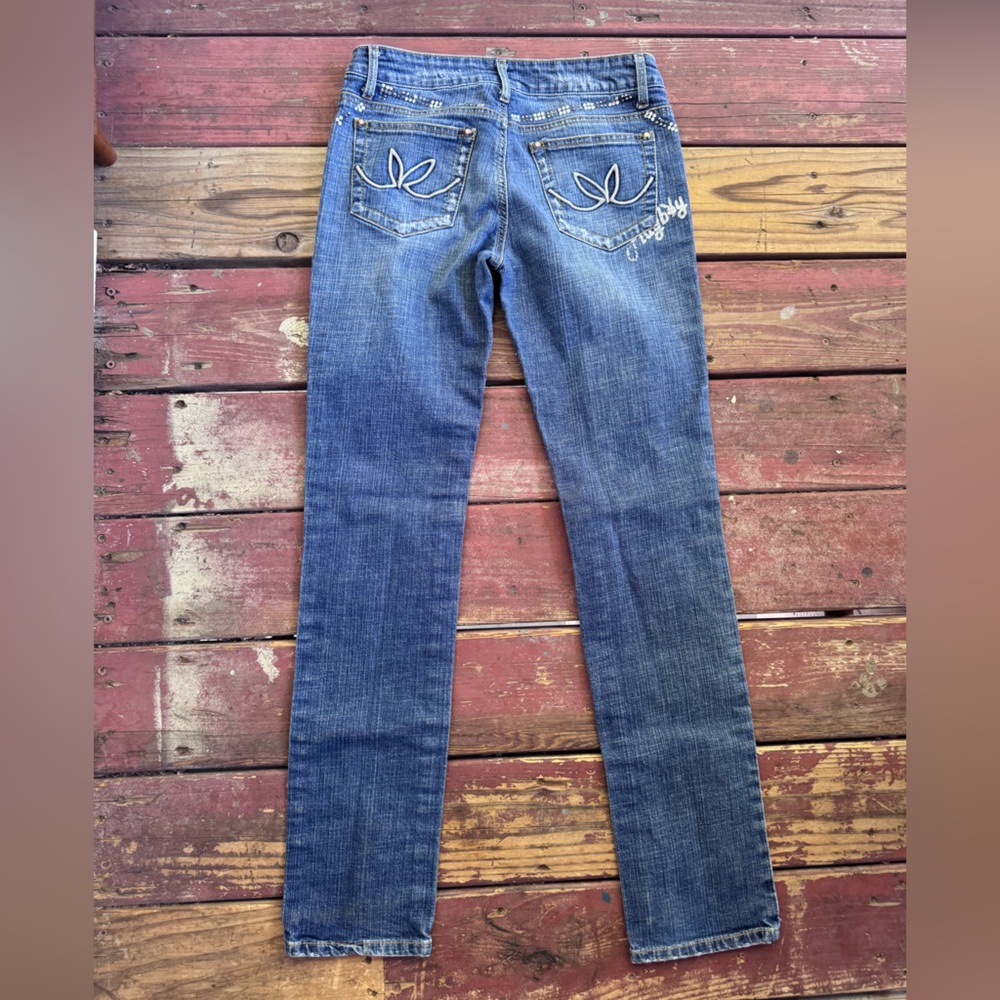 PLAYBOY Blue Skinny Jeans Distressed Look
